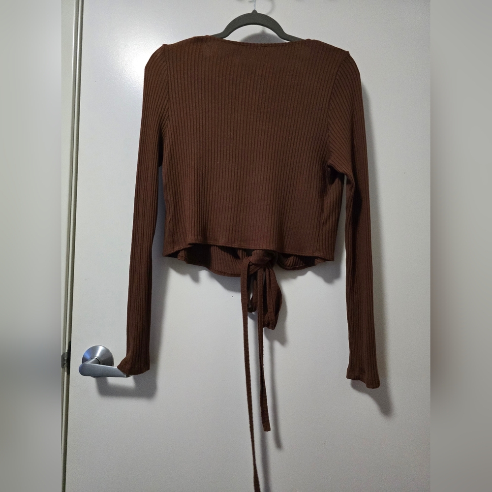 Reformation Brown Wrap Blouse - Picture 2 of 5